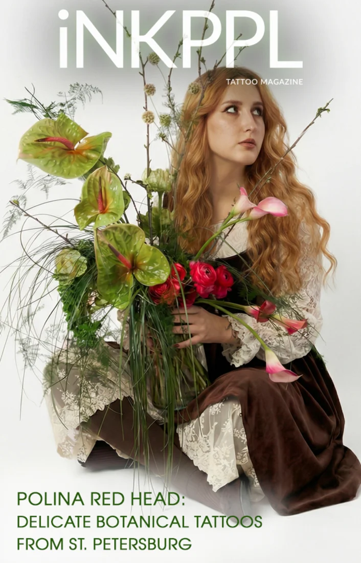 Polina Red Head: Delicate Botanical Tattoos from St. Petersburg