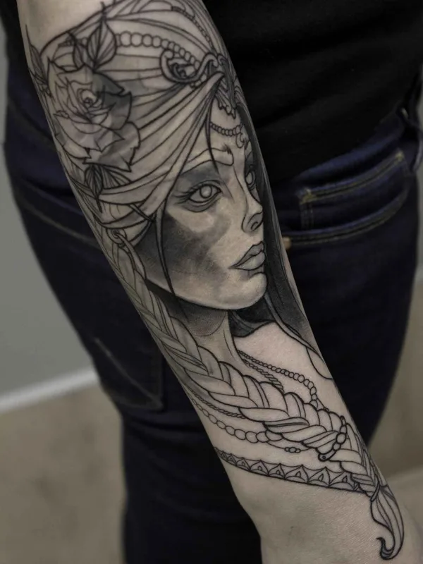 female black and grey black and grey татуировка на forearm #19483 | Тату мастер Богдан 