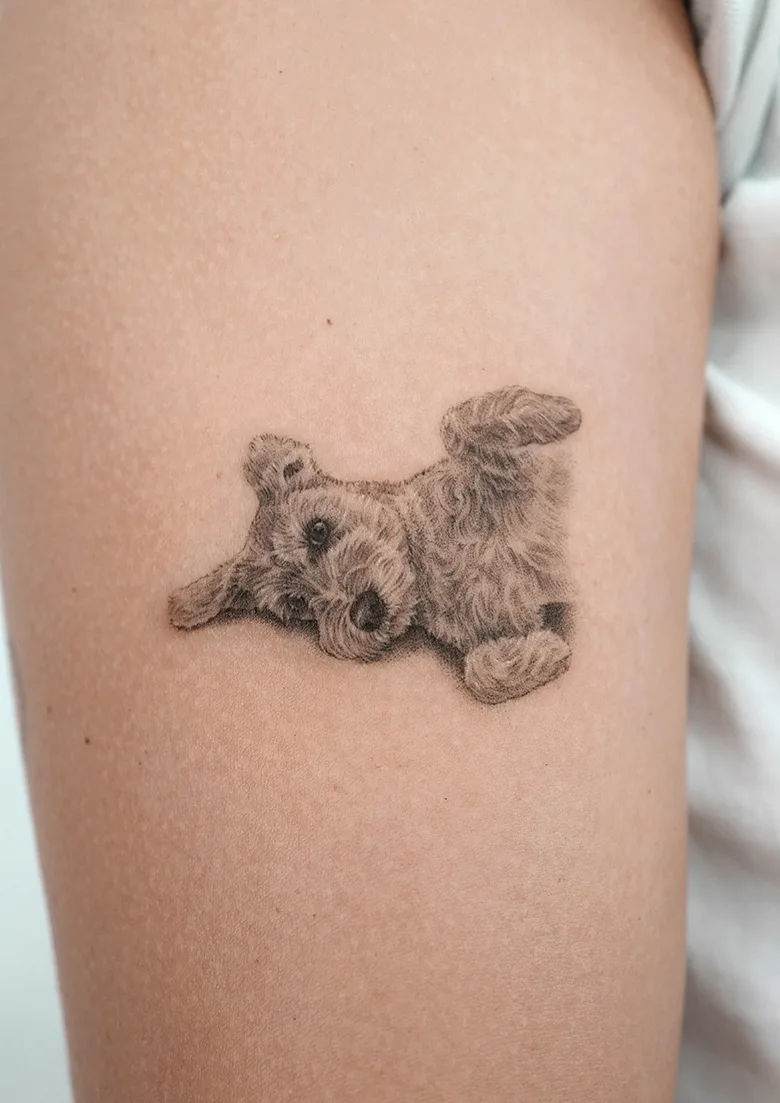 Puppy cute tattoo