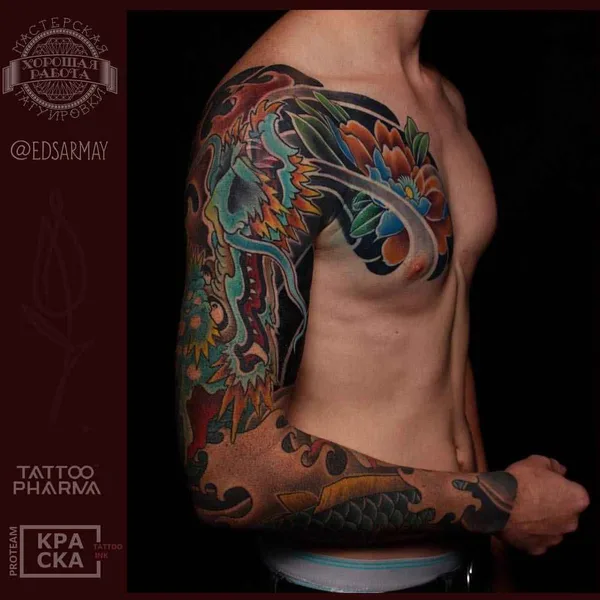 Oriental tattoo by Эдуард Сармаев in Казань