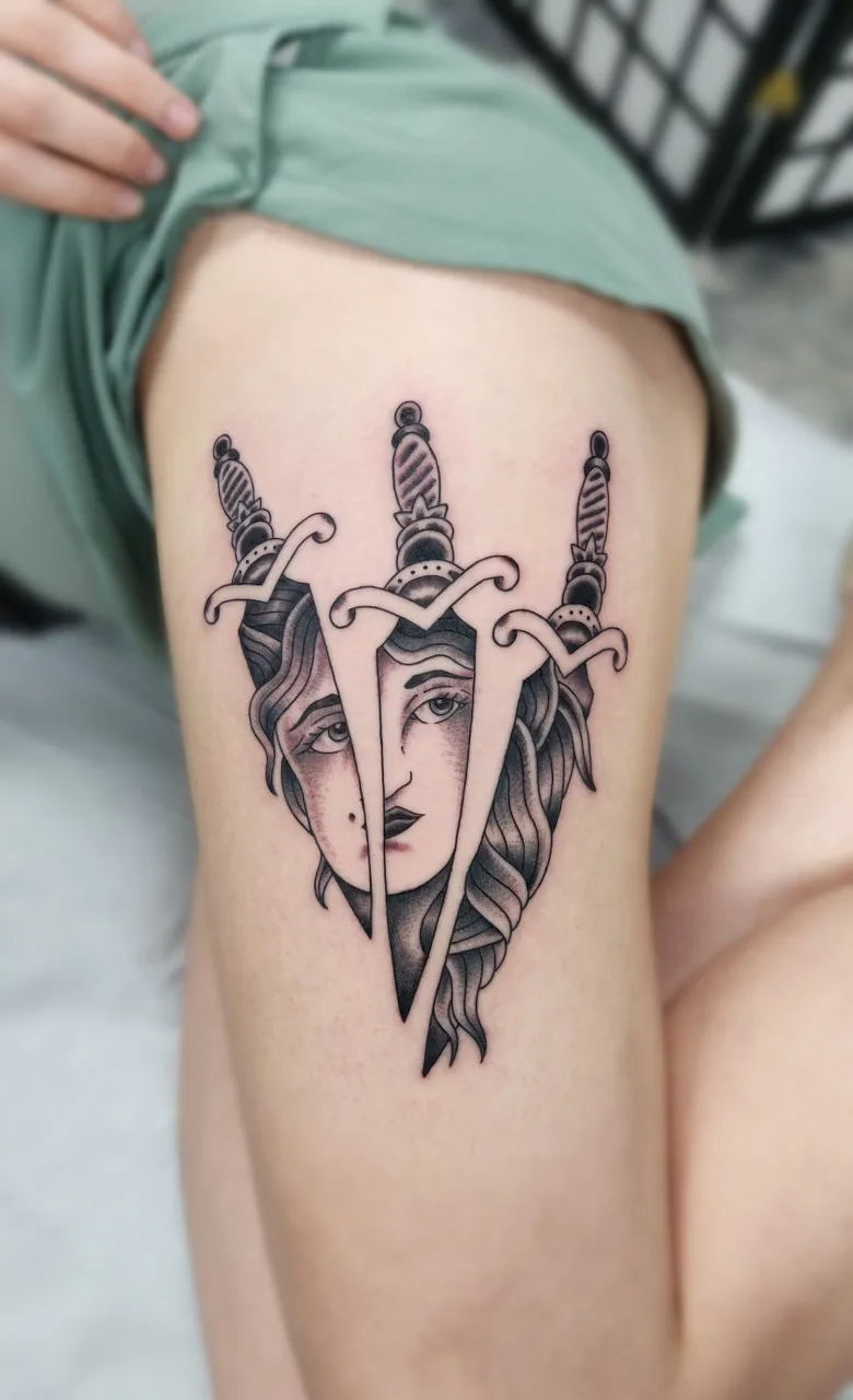 Traditional tattoo done by Sergei Fish