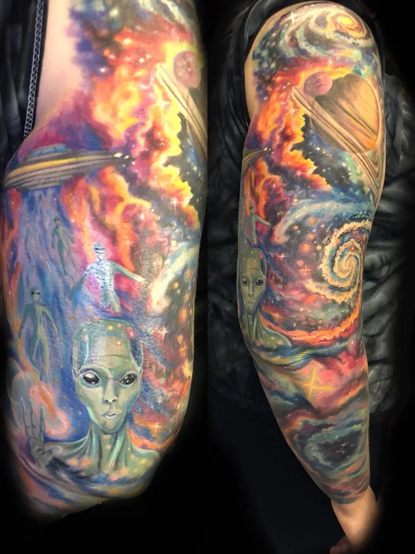 color realism 纹身 在 full sleeve #23853 | 纹身师 Megan Wood