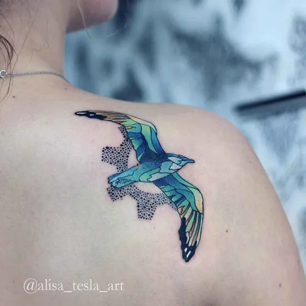 Graphic tattoo by Alisa Tesla in Saint Petersburg