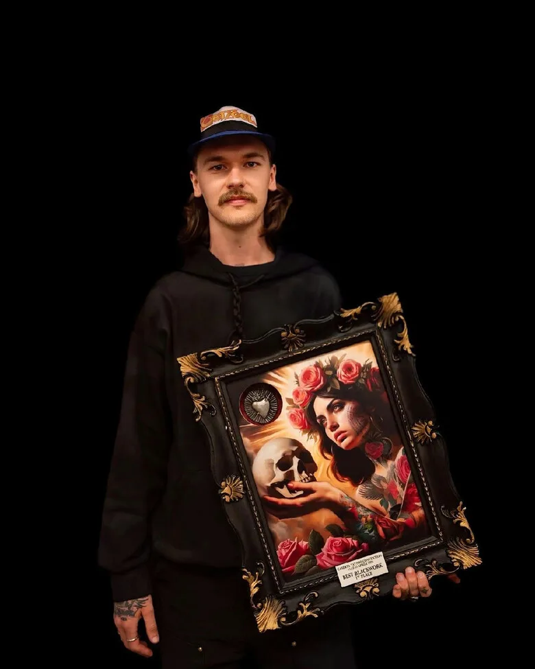 Vinstattoo с призом за первое место в номинации Blackwork на международной тату-конвенции в Италии, 2025 год