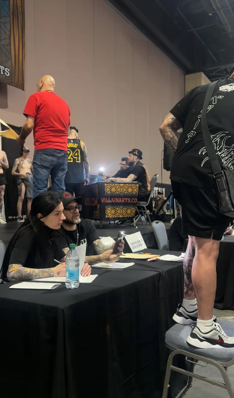 Yana Sulina as a judge at the Philadelphia Tattoo Arts Convention