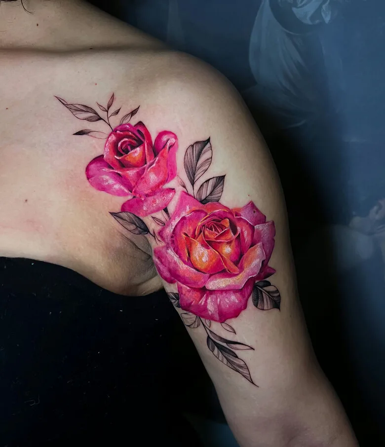 Roses realistic tattoo by Yana Sulina