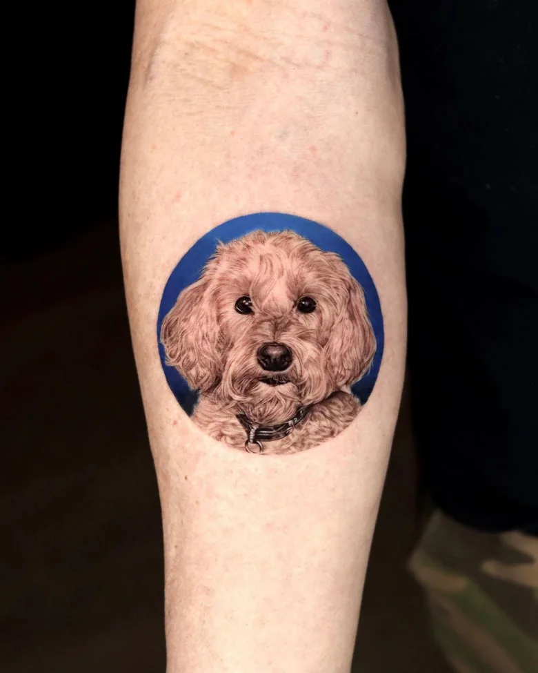 Cute dog tattoo by Yeono