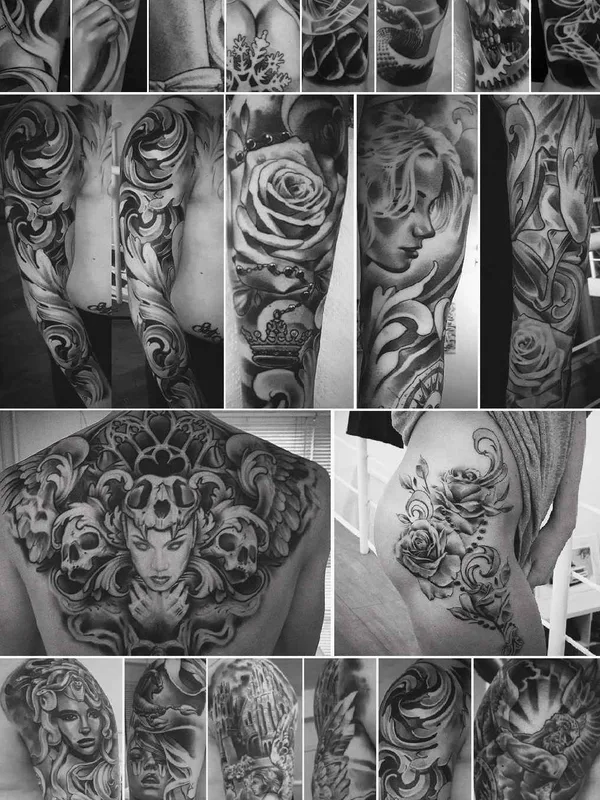 black and grey realism татуировка на full sleeve #19307 | Тату мастер Терентьев Игорь (PROFF)