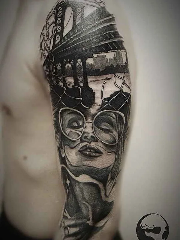 black and grey black and grey татуировка на full sleeve #17968 | Тату мастер Postoronnie