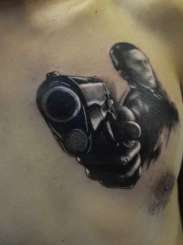 male black and grey realism Tatuaggio su chest #12776 | Tatuatore Радион