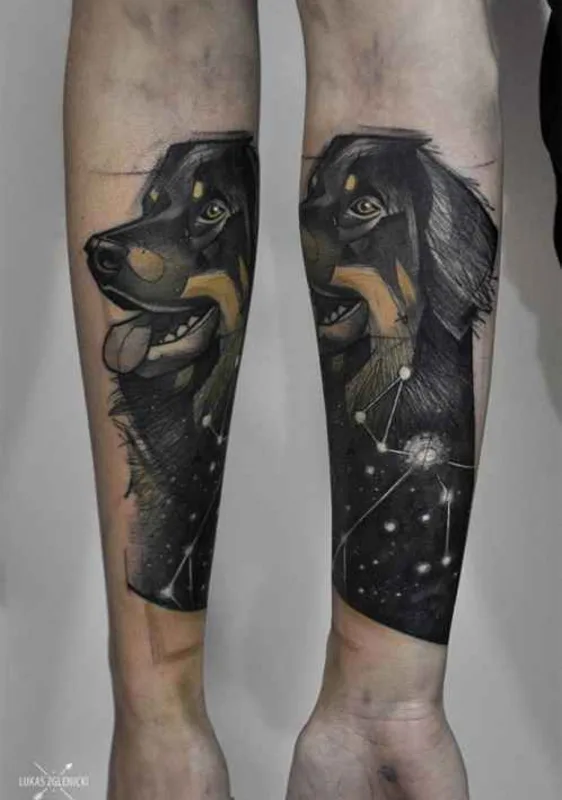 black and grey illustrative tatuaje en forearm #402 | Tatuador Lukas Zglenicki