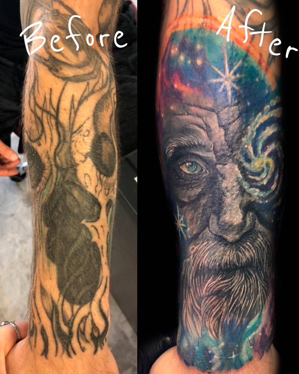 Тату мастер Megan Wood, цветная акварельная реалистичная татуировка | США