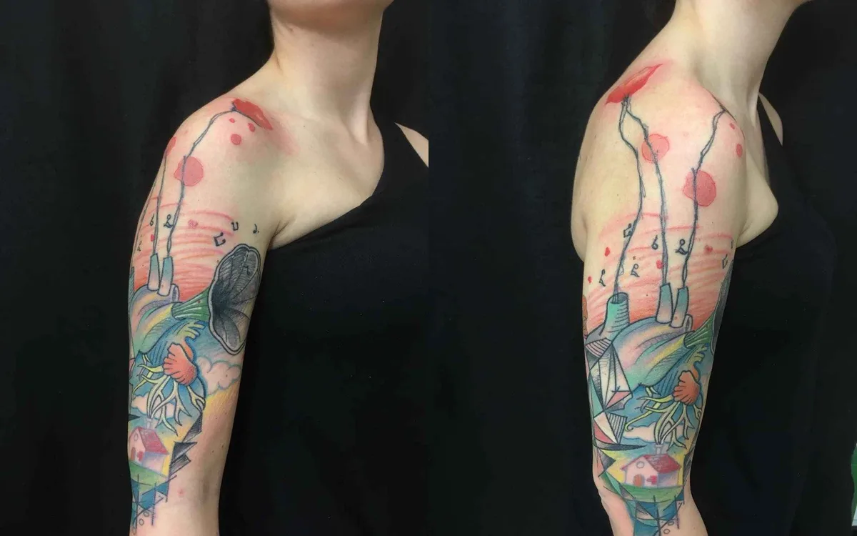 Tattoo artist Fabio Morof Moro authors style sketch tattoo