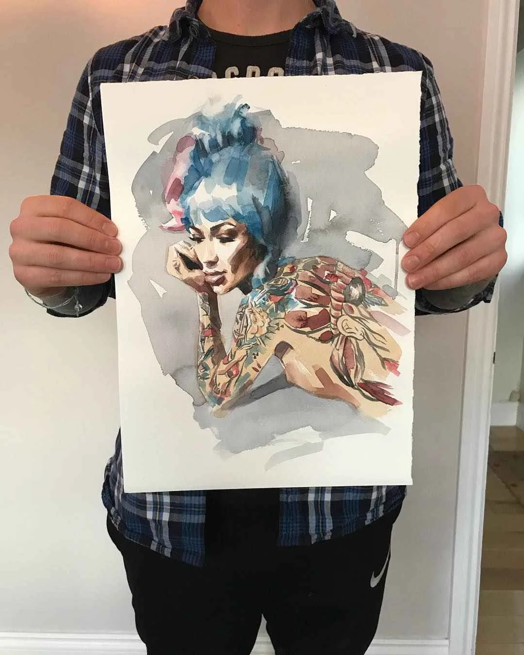 As pinturas do artista Chris Guest, imagens Neo Pin-Up com modelos tatuados | Reino Unido