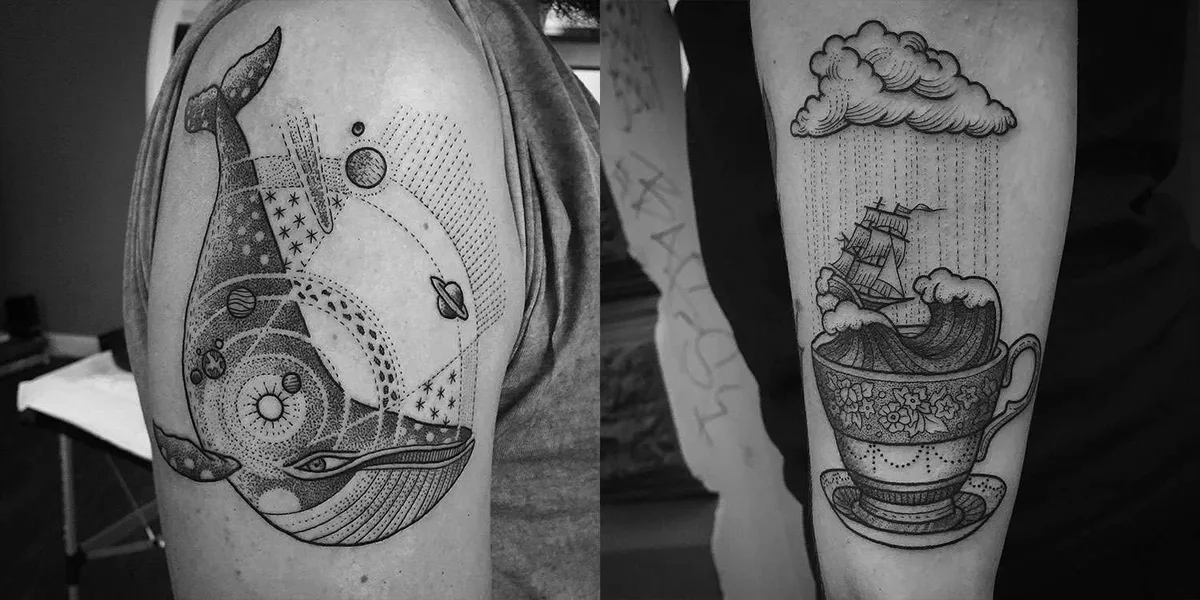 estilo de tatuaje Dotwork