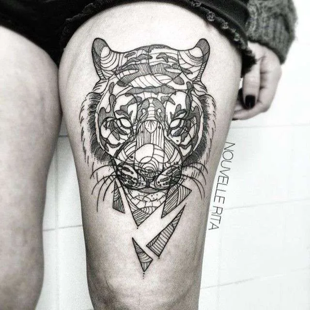 Стиль татуировки Linework, примеры тату в linework