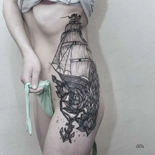 Стиль татуировки Linework, примеры тату в linework