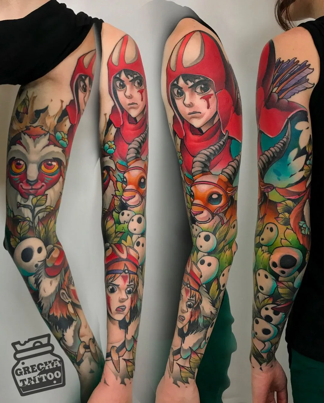 Artista de tatuagem GERMAN GORBUNOV, tatuagem de manga nova escola