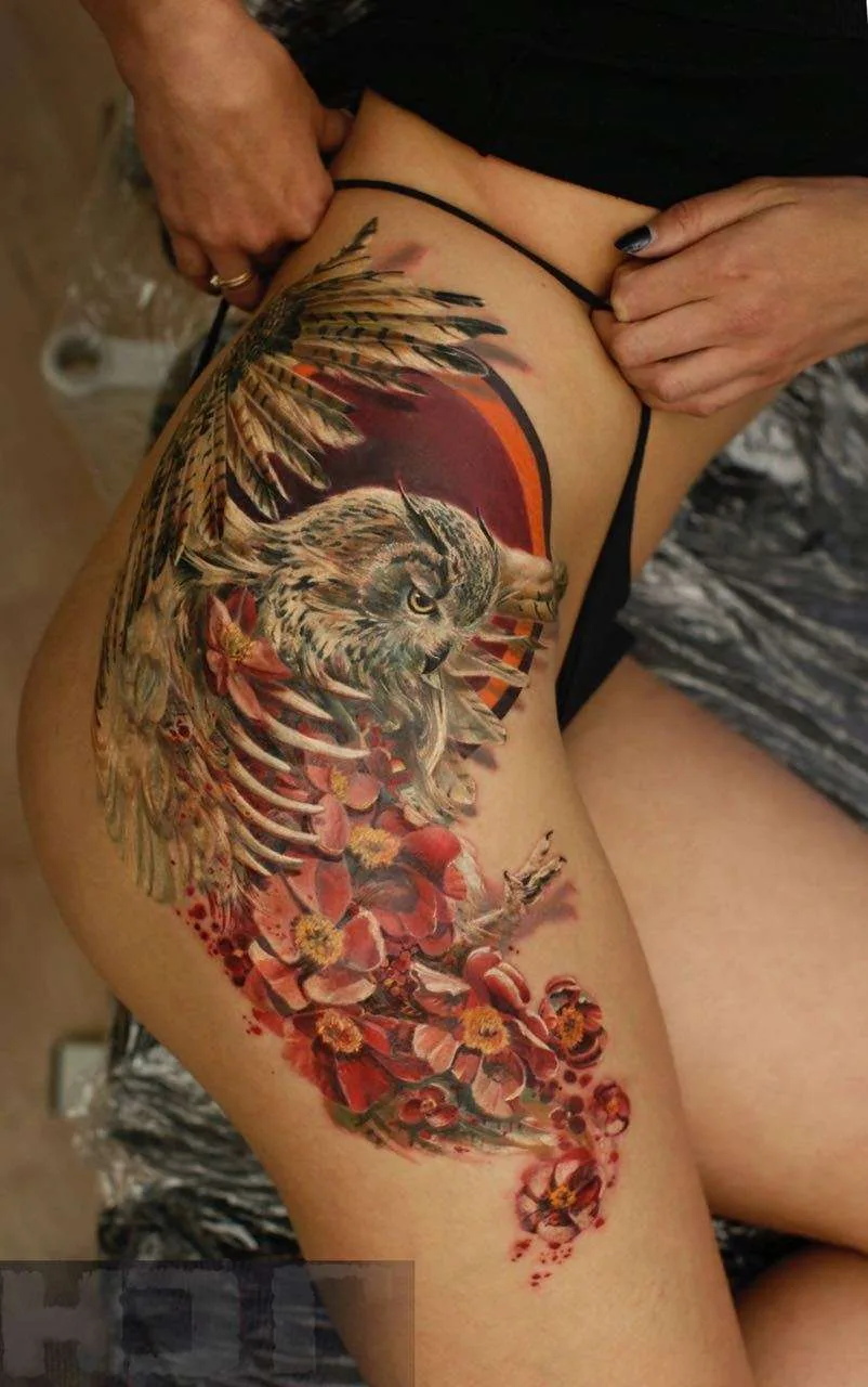 Tattoo artist and the machines builder Iwan Yug, color portrait realistic tattoo | Russia