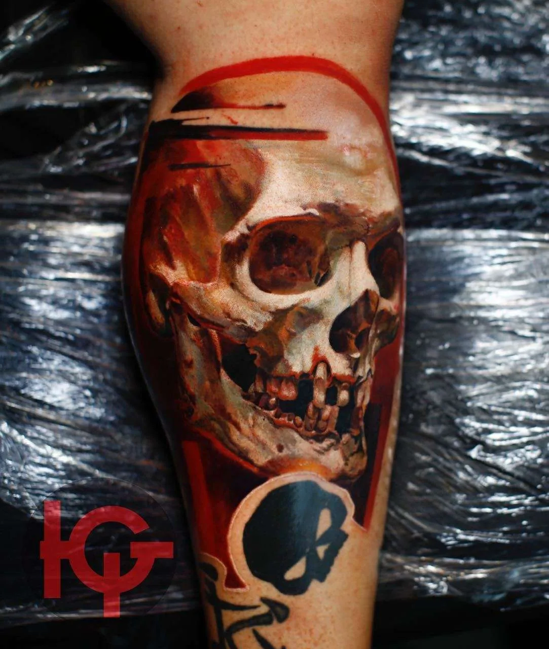 Tattoo artist and the machines builder Iwan Yug, color portrait realistic tattoo | Russia