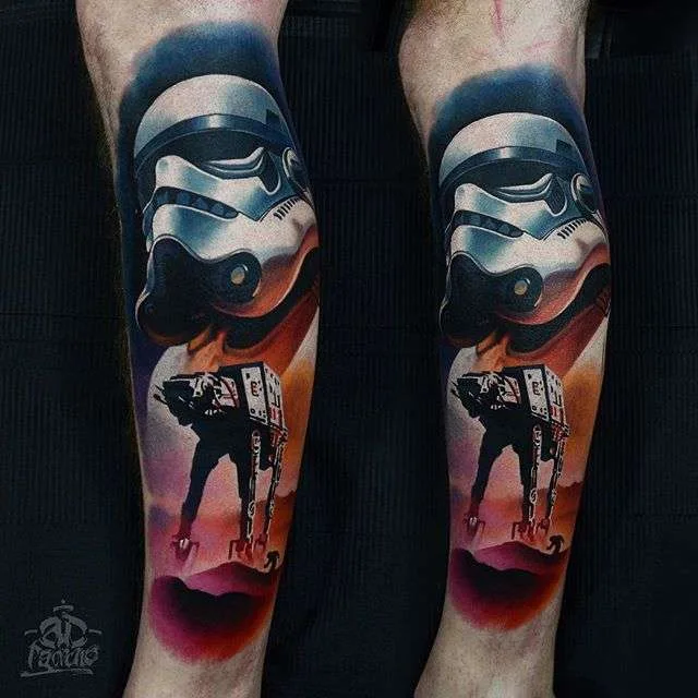 A.D. Pancho Star Wars realistic tattoo work