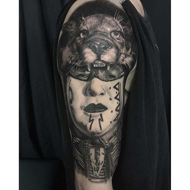 Tattoo artist Ben Kaye black and grey realism tattoo | Тату мастер Ben Kaye черно-белый тату реализм