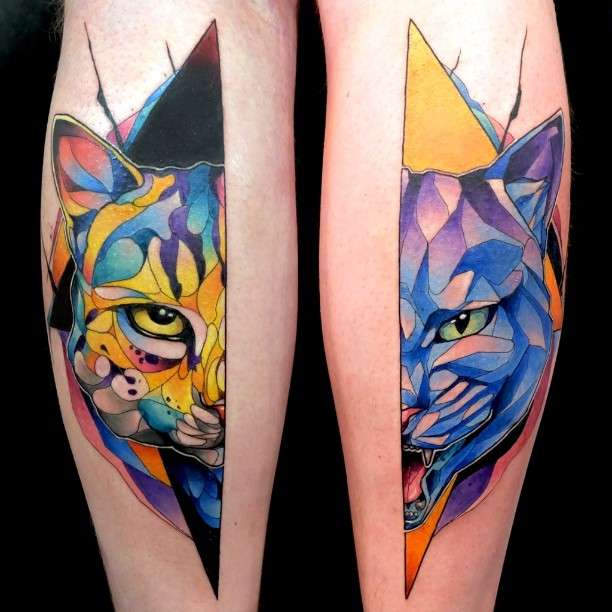 Tattoo artist Dusty Duza Brasseur authors design color tattoo | Тату мастер Dusty Duza Brasseur дизайнерские цветные татуировки