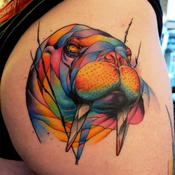 Tattoo artist Dusty Duza Brasseur authors design color tattoo | Тату мастер Dusty Duza Brasseur дизайнерские цветные татуировки