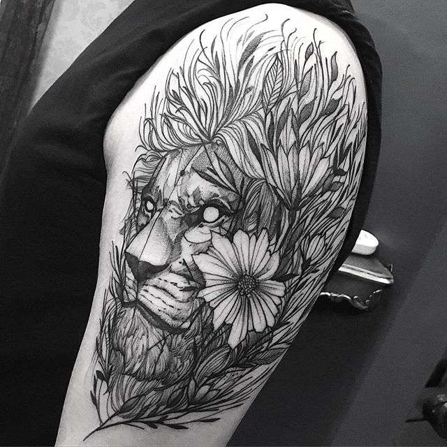 Tattoo artist Fredao Oliveira blackwork sketch tattoo | Тату мастер Fredao Oliveira скетч блэкворк татуировки  