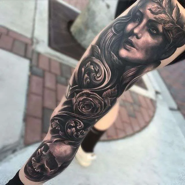 Tattoo artist Gabriel Gonzalez (Gabrielinkaholik) black and grey realism tattoo