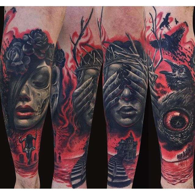 Tattoo artist Jamie Lee Parker color realism tattoo | Тату мастер Jamie Lee Parker цветные реализм татуировки