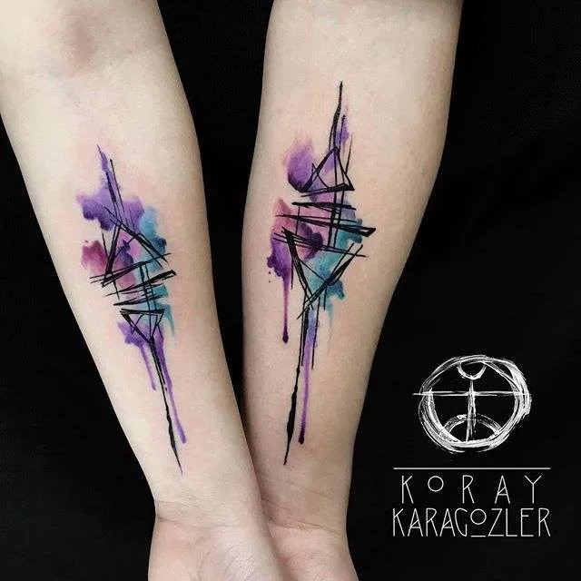 테이처 아티스트 코라이 카라고즈의 흐르는 색상 테이처 스케치 | Тату мастер Koray Karagozle акварельная скетч татуировка, эскизы