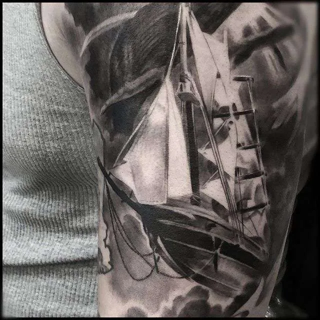 Artista de tatuagem Matt Mrowka blackandgrey horror realism tattoo