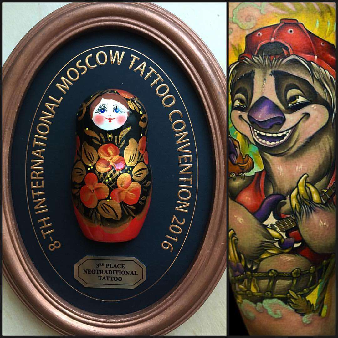 8-th International moscow tattoo convention portrait номинация нью-скул