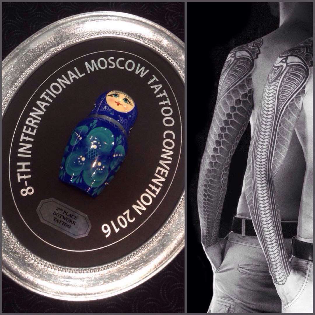8-th International moscow tattoo convention dotwork номинация дотворк