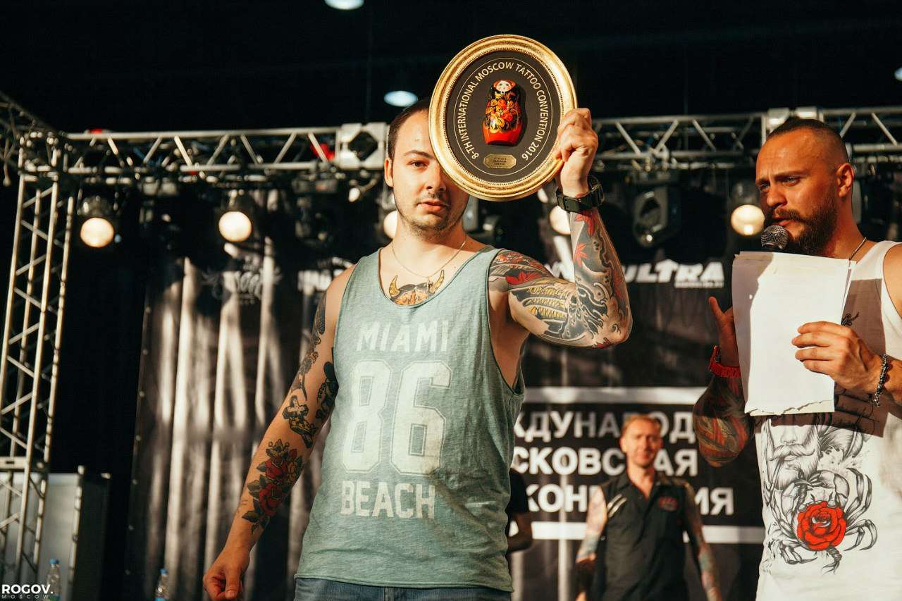 победители 8-ой международной московской тату конвенции 2016 Японская татуировка