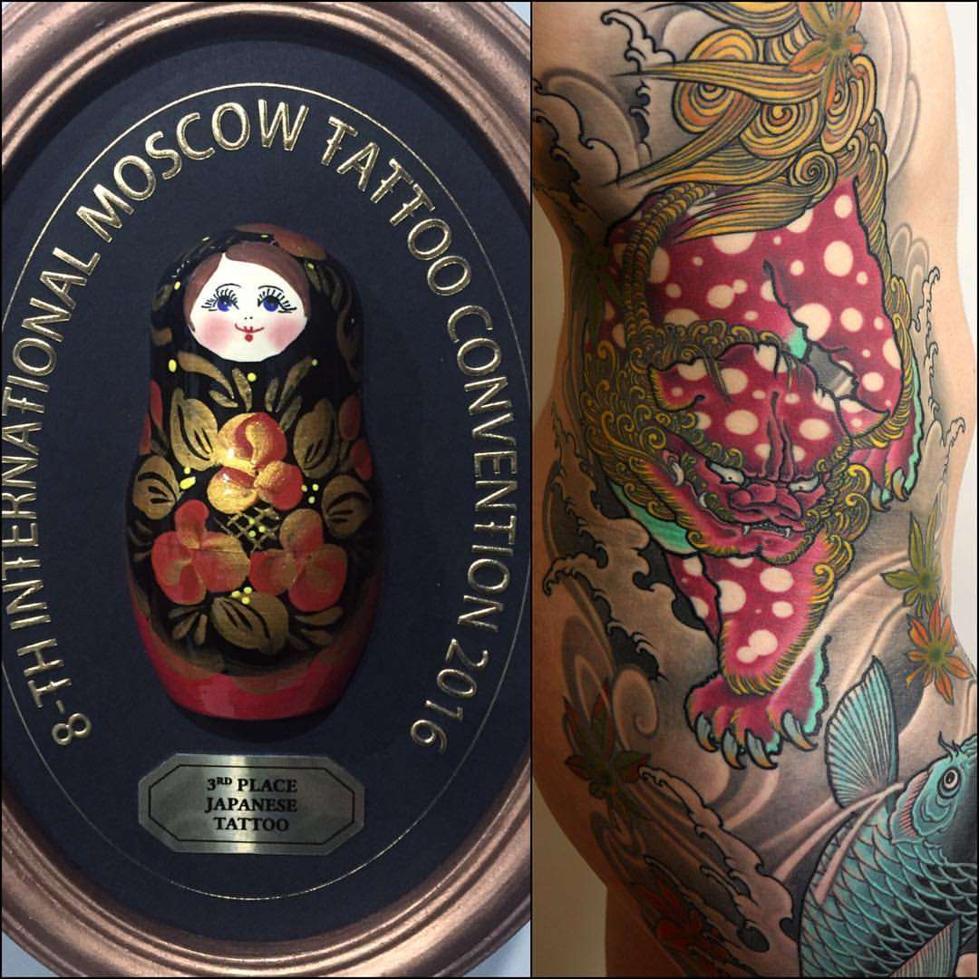 победители 8-ой международной московской тату конвенции 2016 Японская татуировка