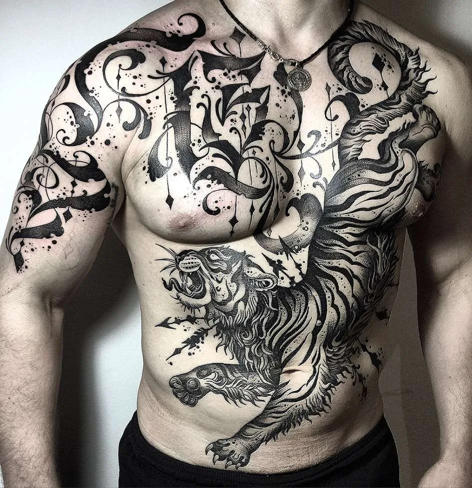 纹身大师Kristina Darmaeva黑白纹身,图形