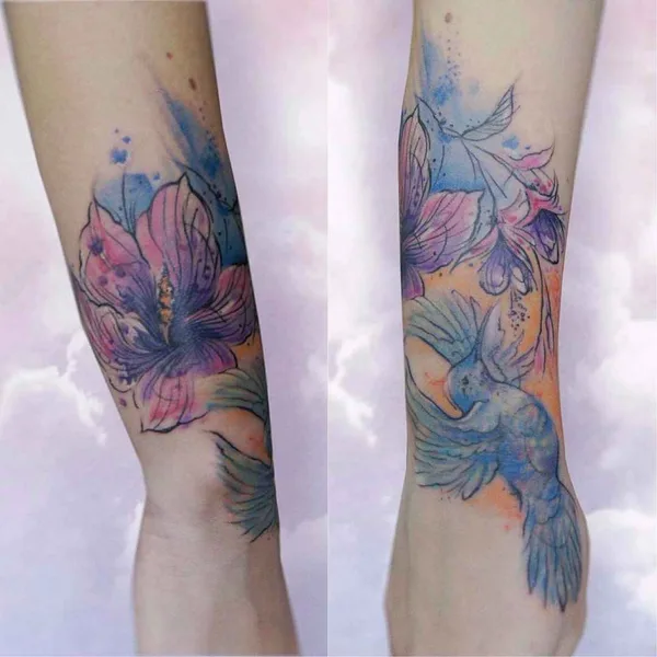 Watercolor tattoo by Ника Столяровская in Севастополь