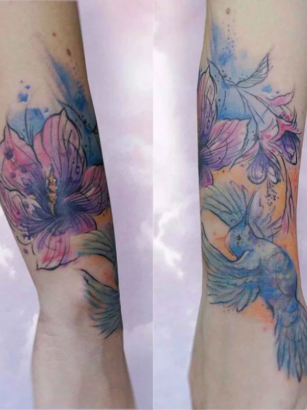 color watercolor tattoo auf forearm #19279 | Tätowierer Ника Столяровская