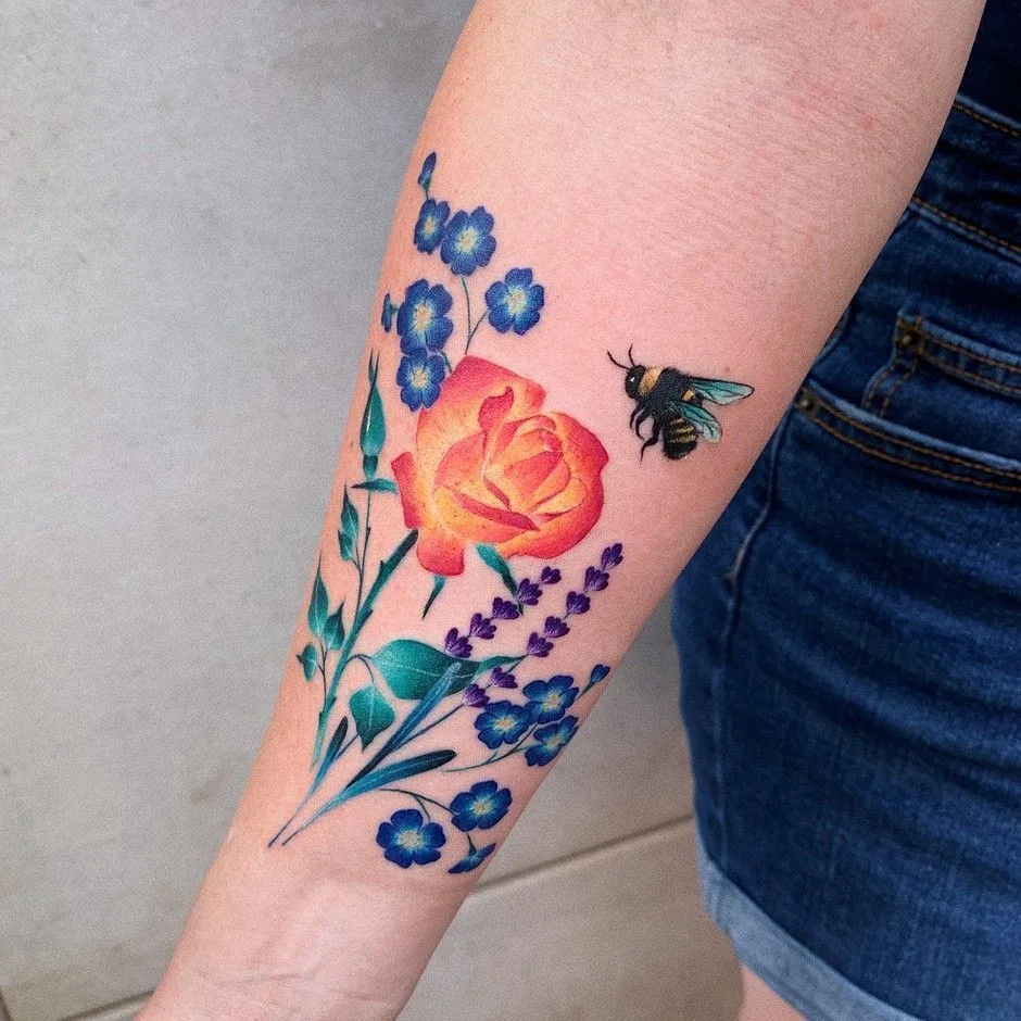 Tattoo artist Valeria Yarmola, color watercolor tattoo | Kiev, Ukraine