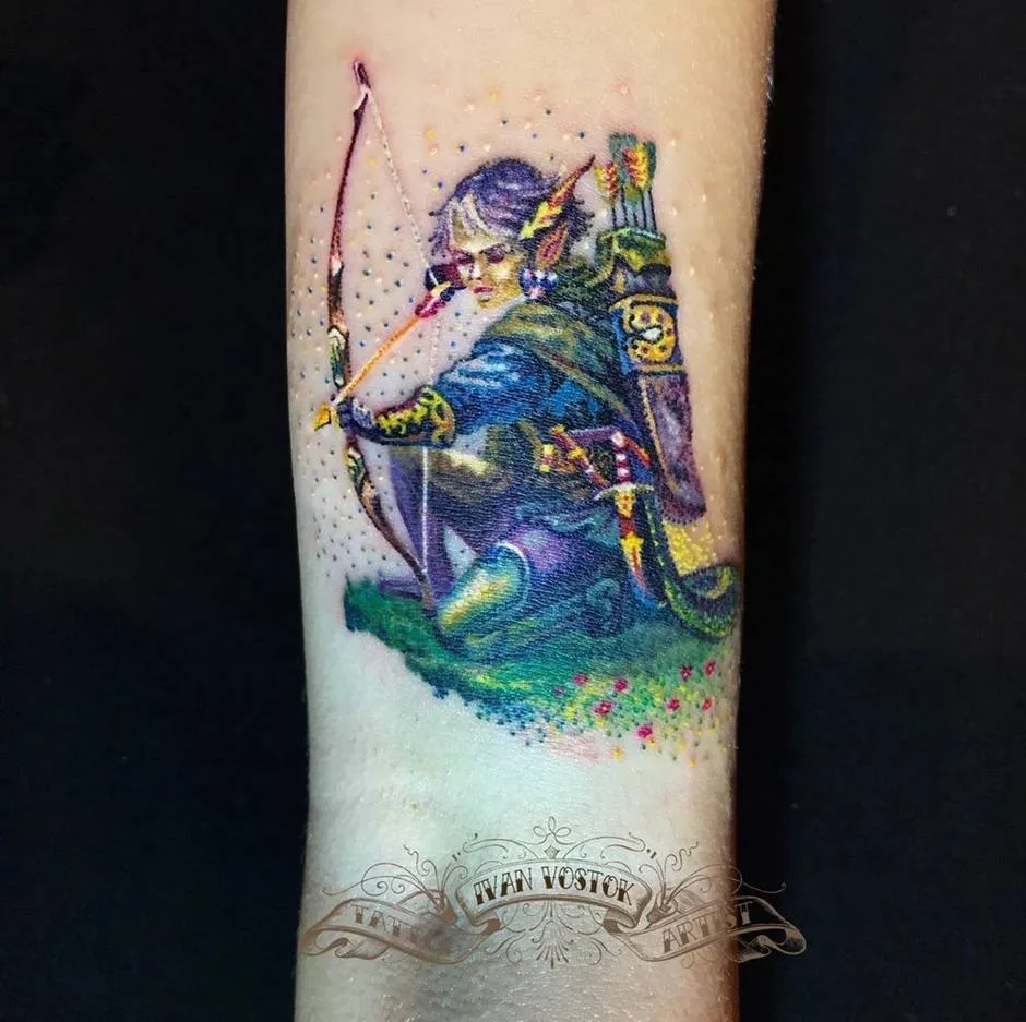Tattoo artist Ivan Vostok Chesnokov | color dotwork, tattoo minimalism | Moscow, Russia