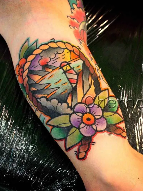 color neo traditional tatouage sur forearm #7726 | Artiste tatoueur Дмитрий Чернов