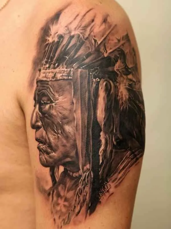 black and grey realism tatouage sur shoulder #4180 | Artiste tatoueur Дмитрий Самохин