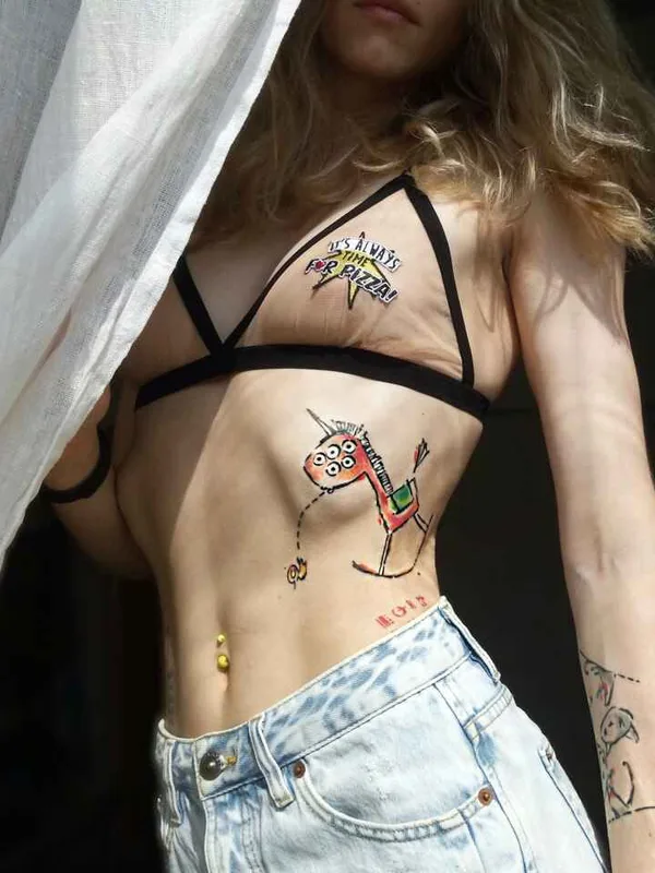 female color illustrative tattoo on side #12818 | Tattoo Artist Алексей Платунов