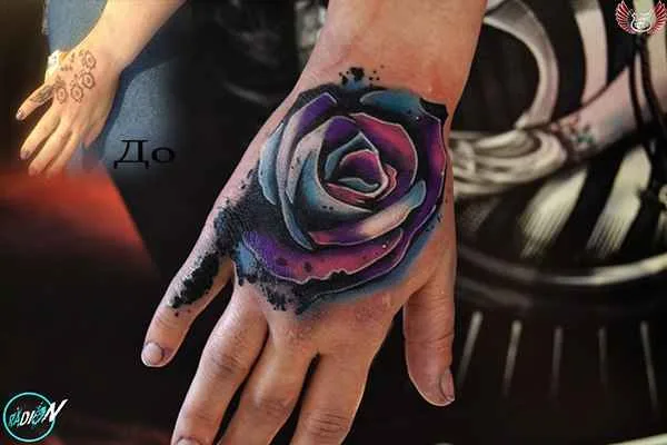 color watercolor Tatuaggio su hand #12778 | Tatuatore Радион