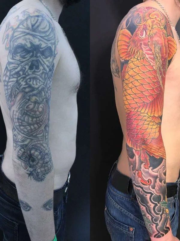 male color japanese татуировка на full sleeve #22339 | Тату мастер #Chavatattoo Sergey lepekhin