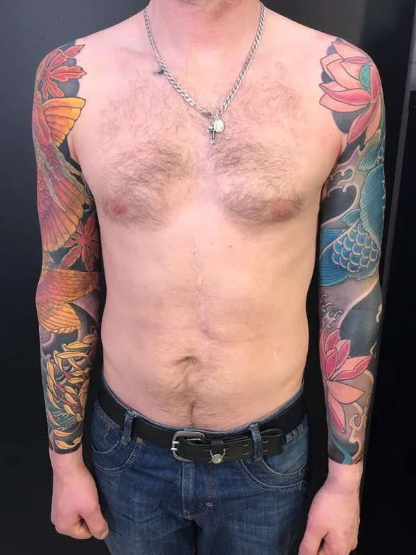 male color japanese татуировка на full sleeve #22338 | Тату мастер #Chavatattoo Sergey lepekhin