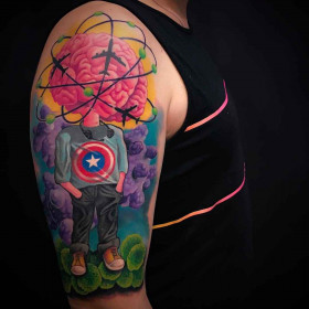 Bright color tattoos by Andrea Antikorpo Lanzi