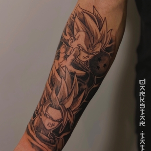 Männlich Schwarz Anime tattoo auf Unterarm #62814 | Tattoo Artist Dmitry Gerasimchuk